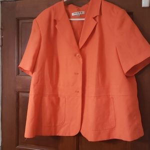 Bright orange short sleeved jacket